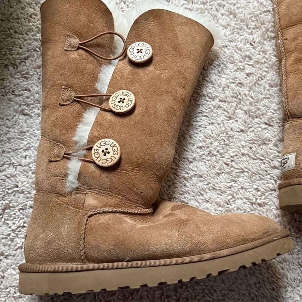 UGG Tan Winter Boots with Button Accents size 8